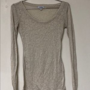 Express glitter sheer top